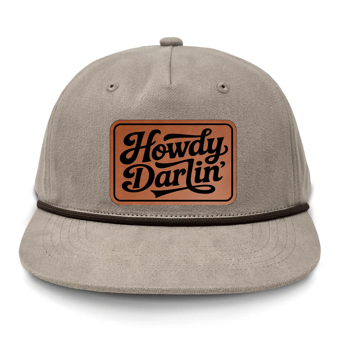 Howdy Darlin' Flat Bill Rope Leather Patch Hat