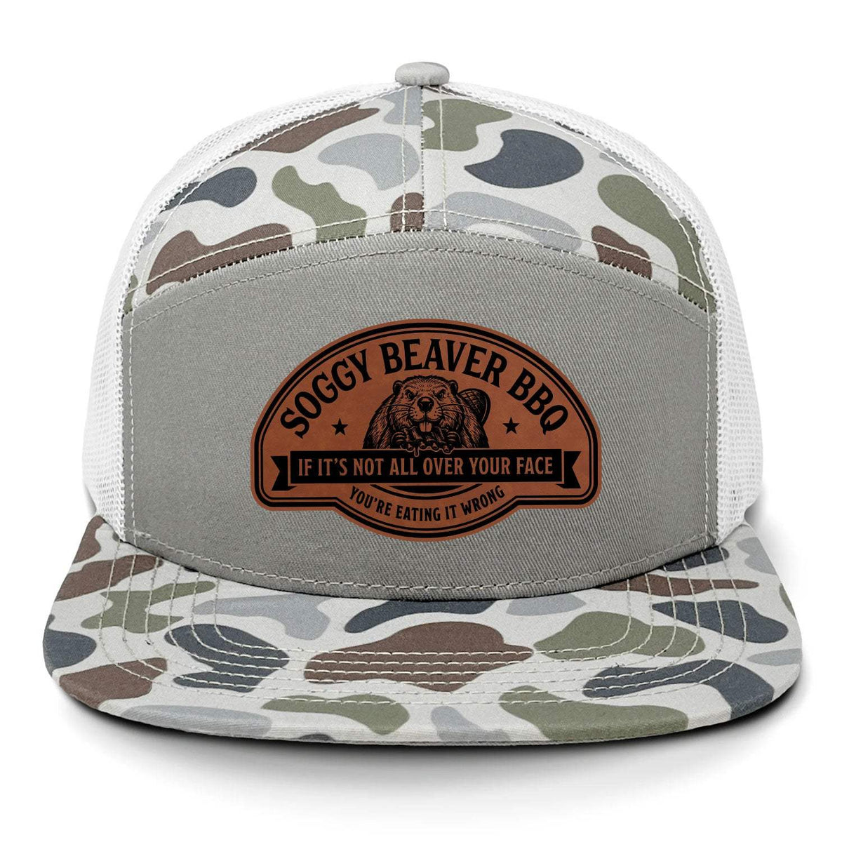 Soggy Beaver BBQ 7 Panel Hat - Brackish