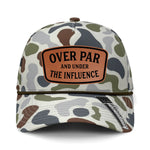 Over Par And Under The Influence Performance Leather Patch Hat