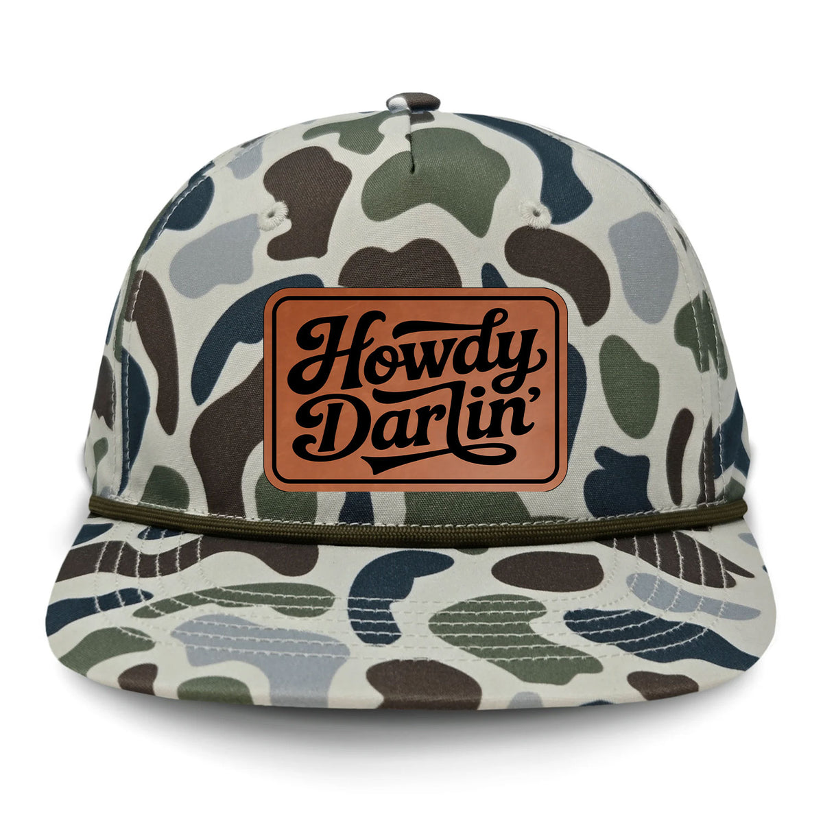 Howdy Darlin' Flat Bill Rope Leather Patch Hat