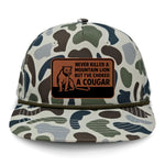 Choked A Cougar Flat Bill Rope Leather Patch Hat
