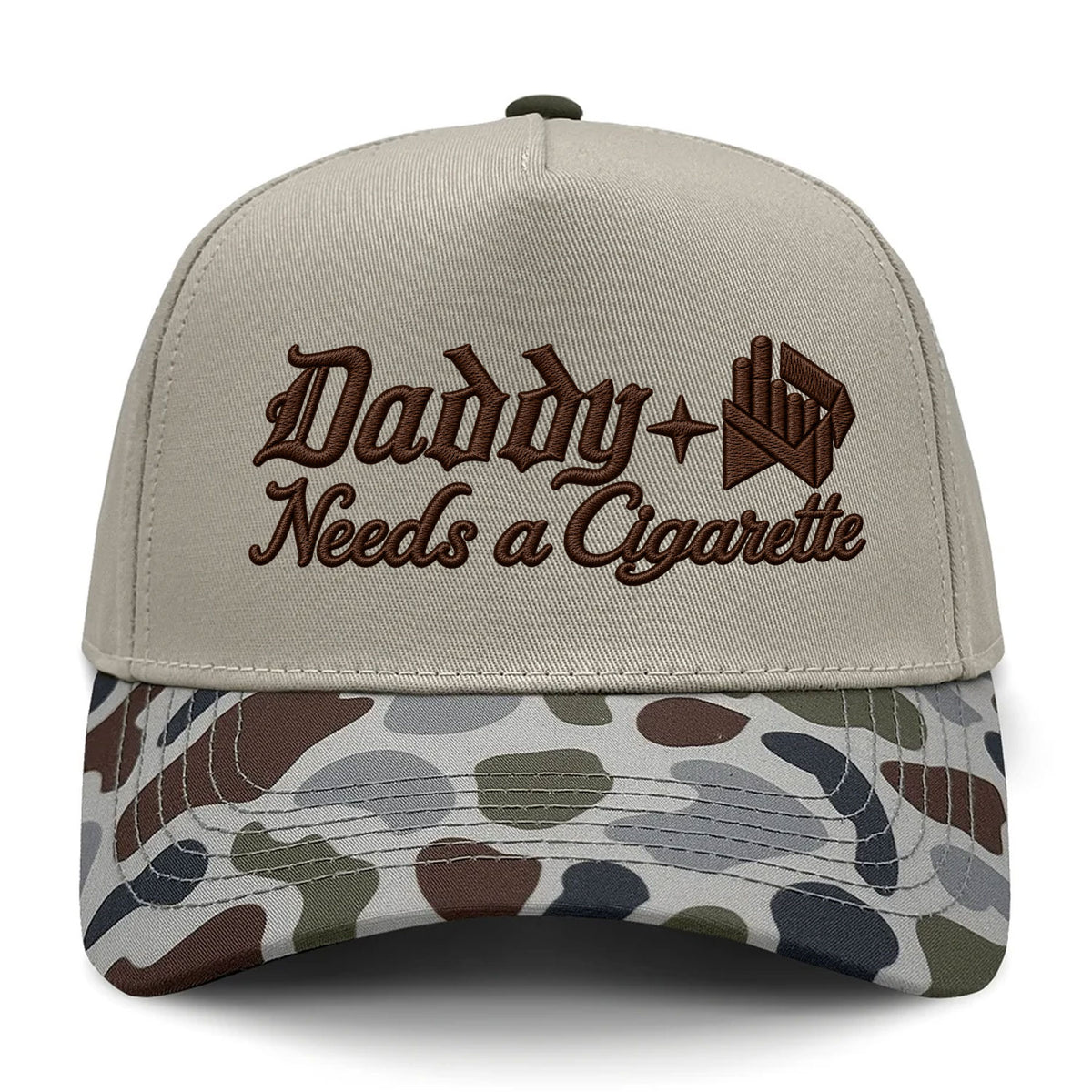 Daddy Needs A Cig Embroidered Camo Hat