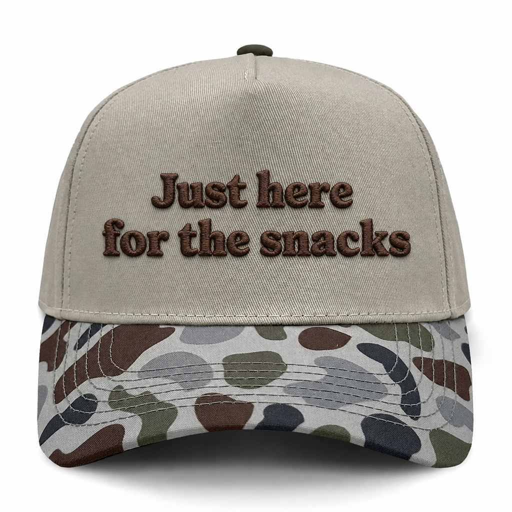 Just Here For The Snacks Embroidered Hat