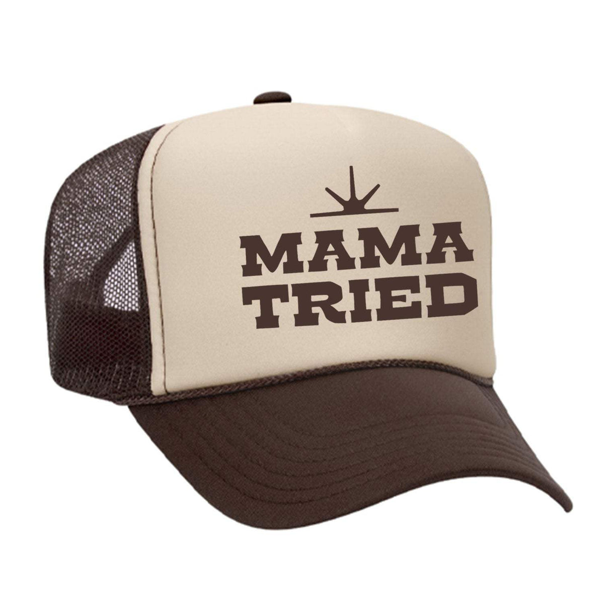 Mama Tried Foam Trucker Hat - Brown/Tan