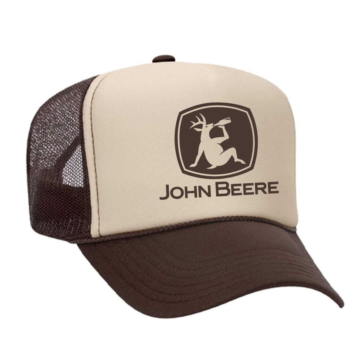 John Beere Foam Trucker Hat - Brown / Tan