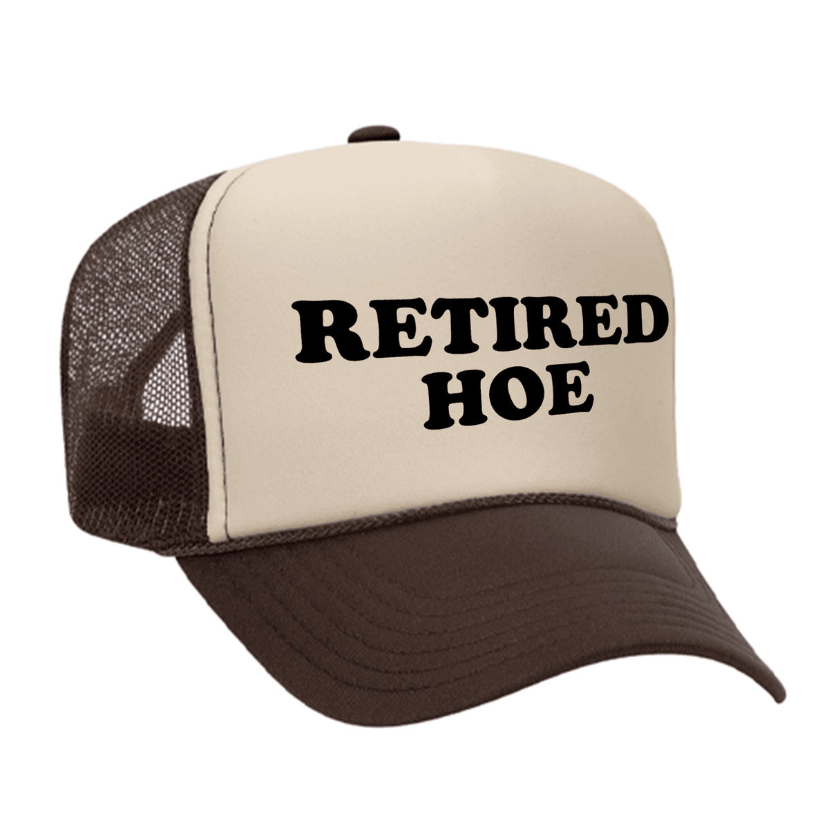 Retired Hoe Foam Trucker Hat - Brown / Tan