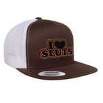 I Love Sluts Flat Bill Hat