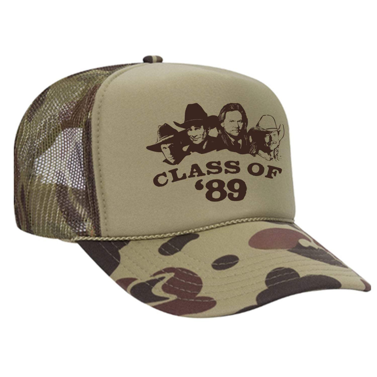 Class Of '89 Foam Trucker Hat - Camo / Light Green