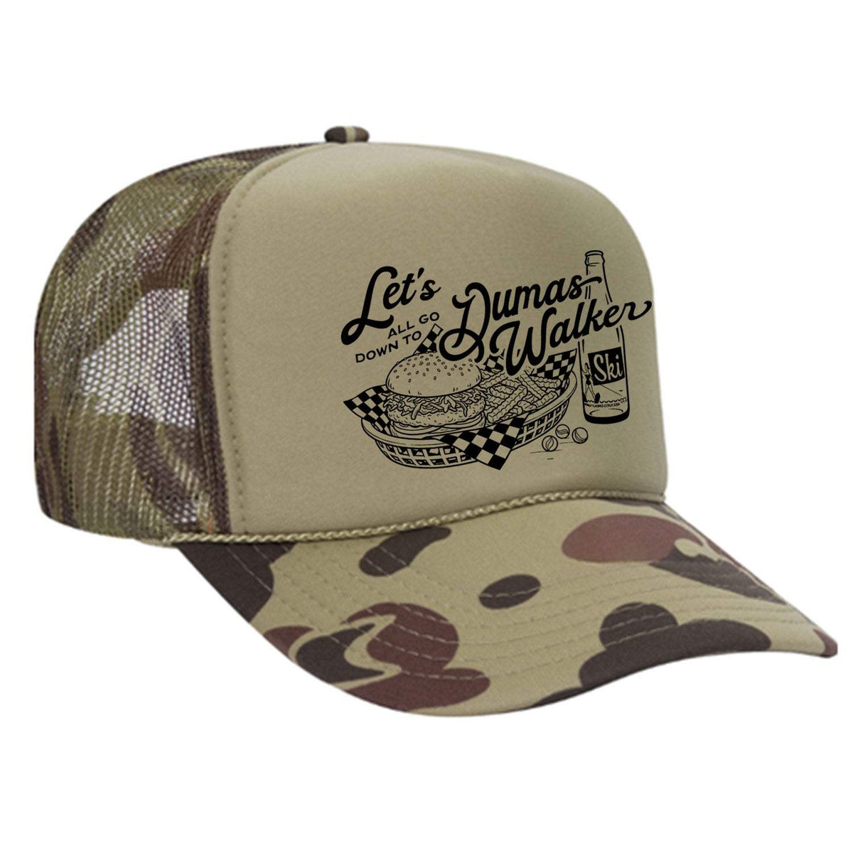 Dumas Walker Foam Trucker Hat - Camo / Light Green