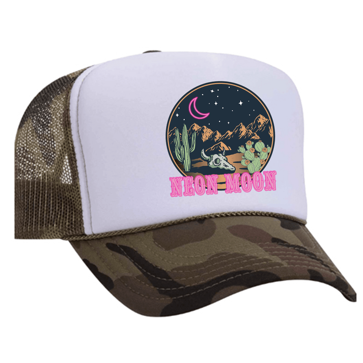 Neon Moon Foam Trucker Hat - Camo / White