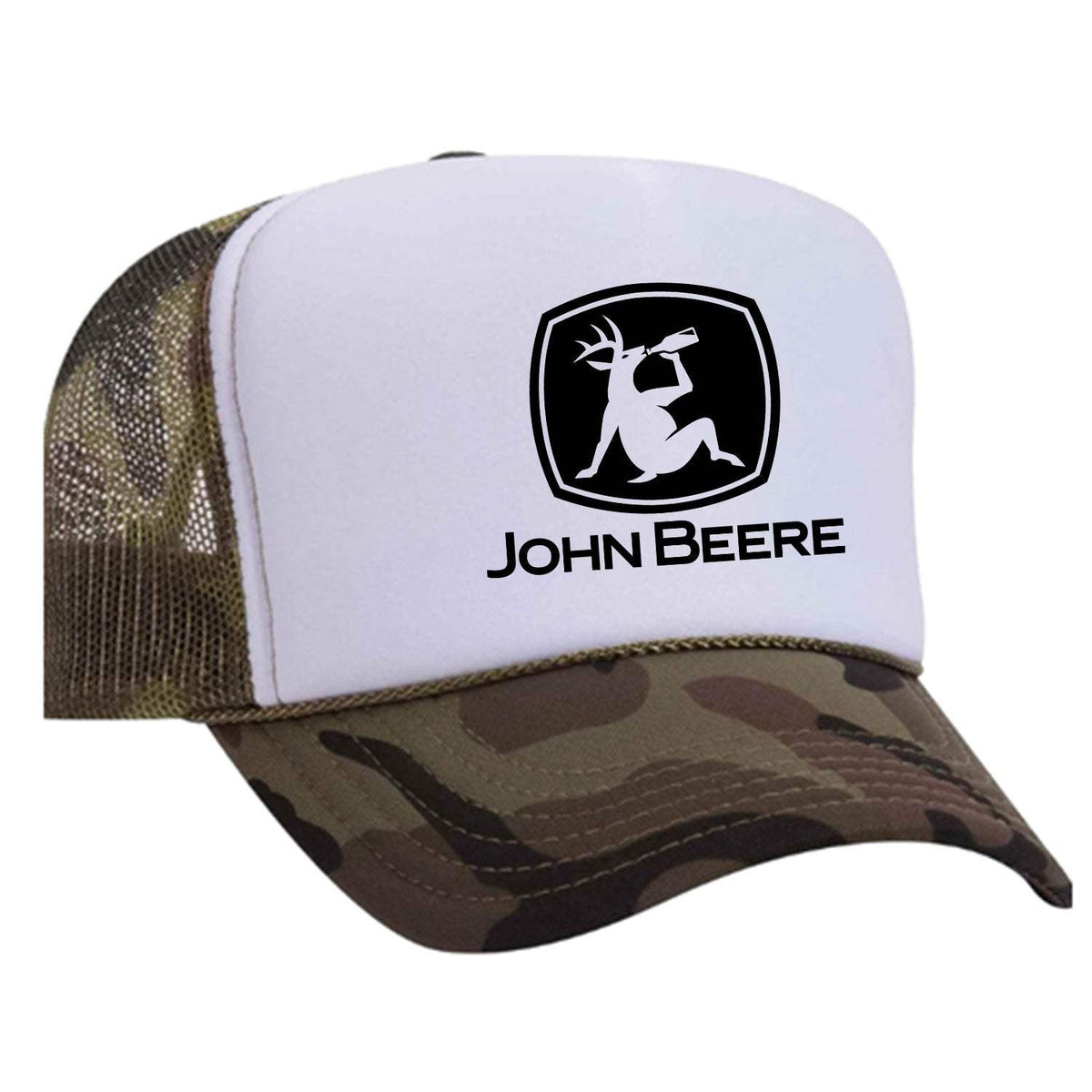 John Beere Foam Trucker Hat - Camo / White