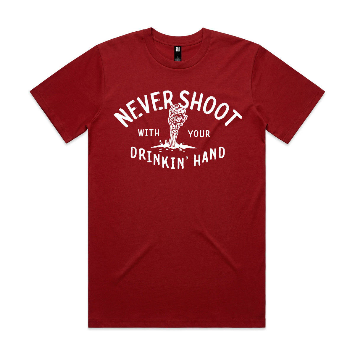 Never Shoot With Your Drinkin' Hand Premium Tee