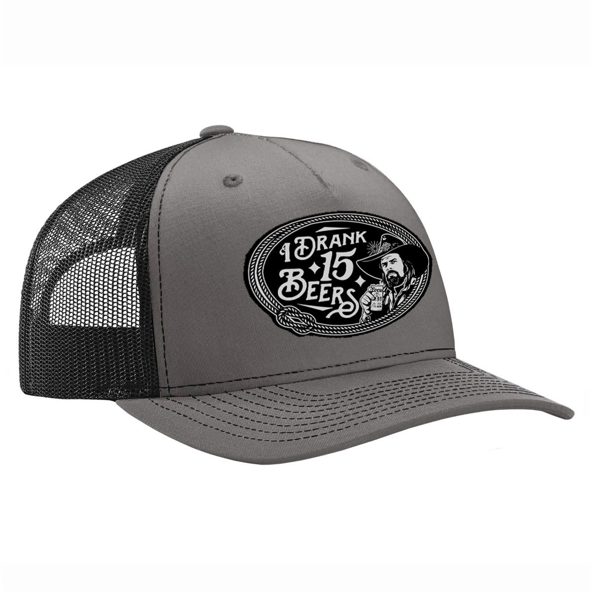 I Drank 15 Beers Leather Patch Hat