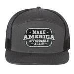 Make America Affordable Again 7 Panel Hat - Charcoal / Black