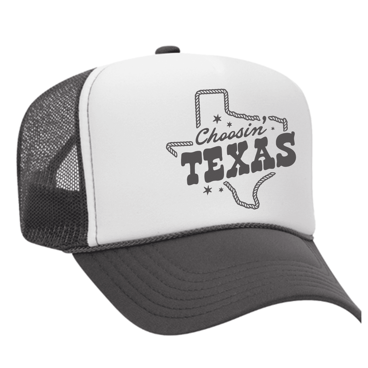 Choosin' Texas Foam Trucker Hat - Charcoal / White