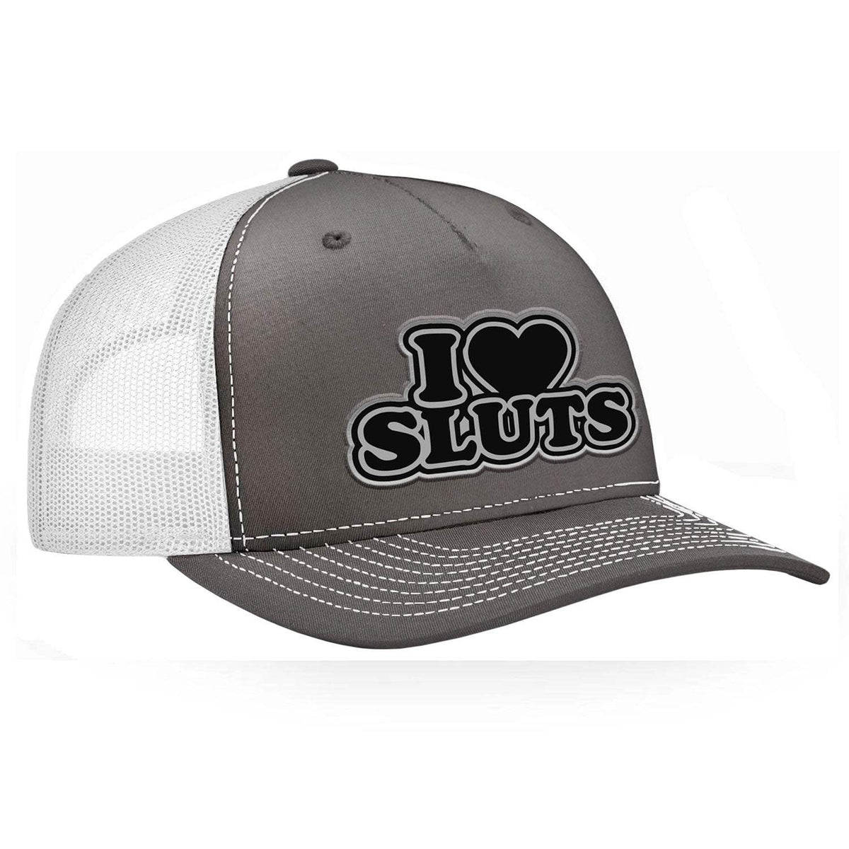 I Love Sluts Classic Trucker Hat - Charcoal / White