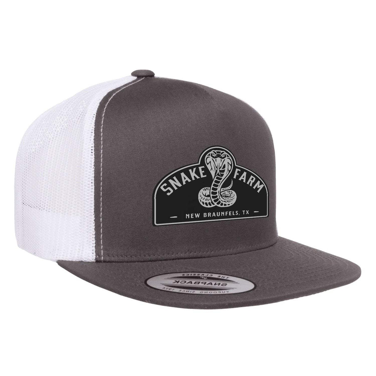 Snake Farm Flat Bill Hat - Charcoal / White