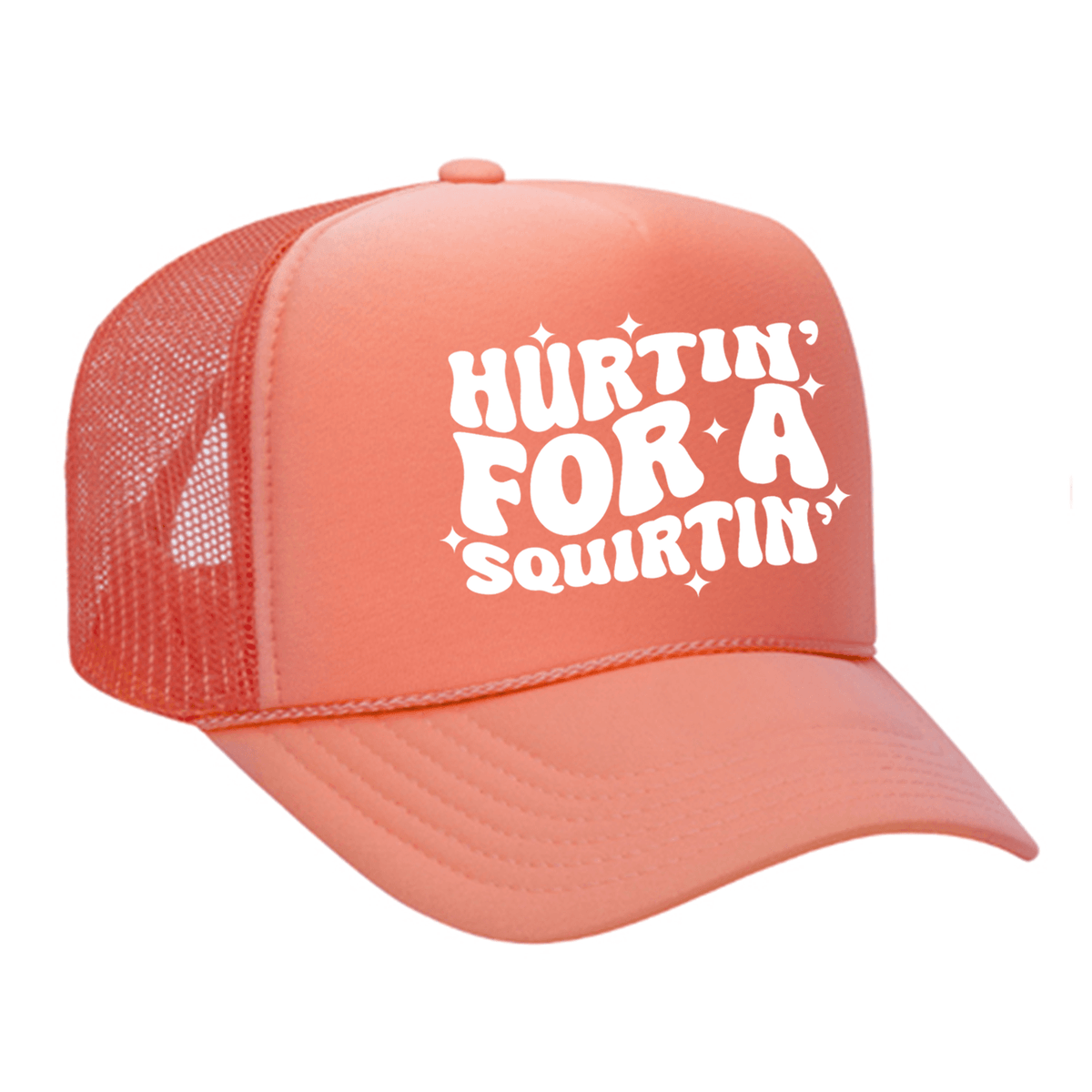 Hurtin' For A Squirtin' Foam Trucker Hat - Coral