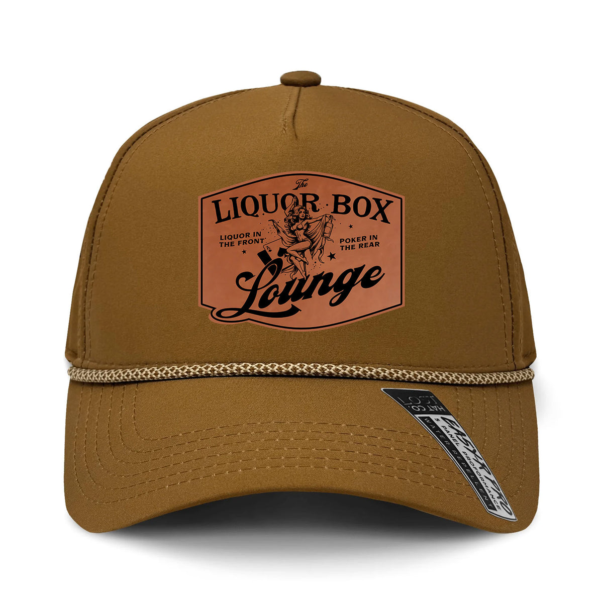 The Liquor Box Lounge Performance Leather Patch Hat