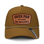 Over Par And Under The Influence Performance Leather Patch Hat