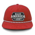 Make America Affordable Again Flat Bill Rope Leather Patch Hat - Crawfish