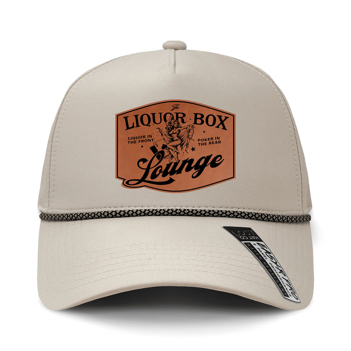 The Liquor Box Lounge Performance Leather Patch Hat