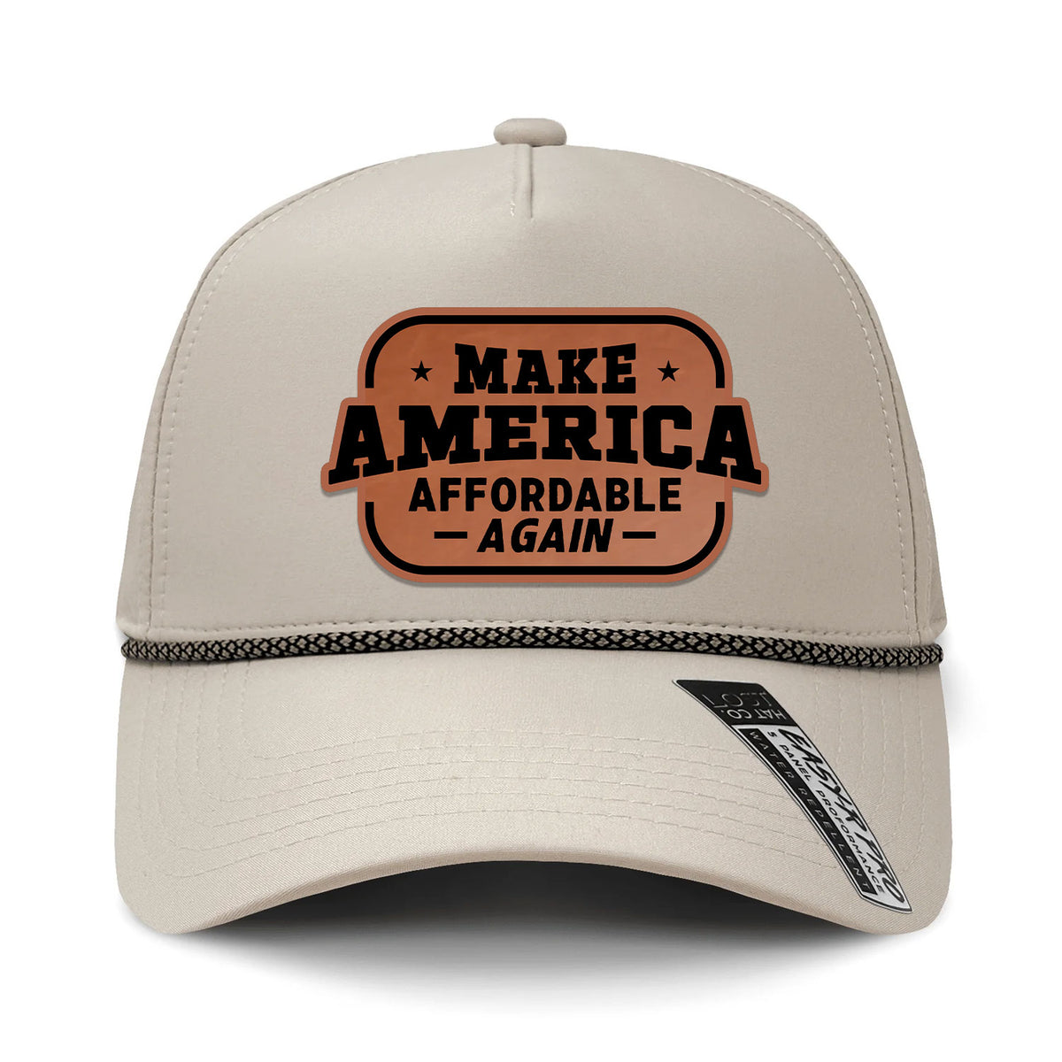 Make America Affordable Again Performance Leather Patch Hat - Cream