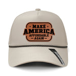 Make America Affordable Again Performance Leather Patch Hat - Cream