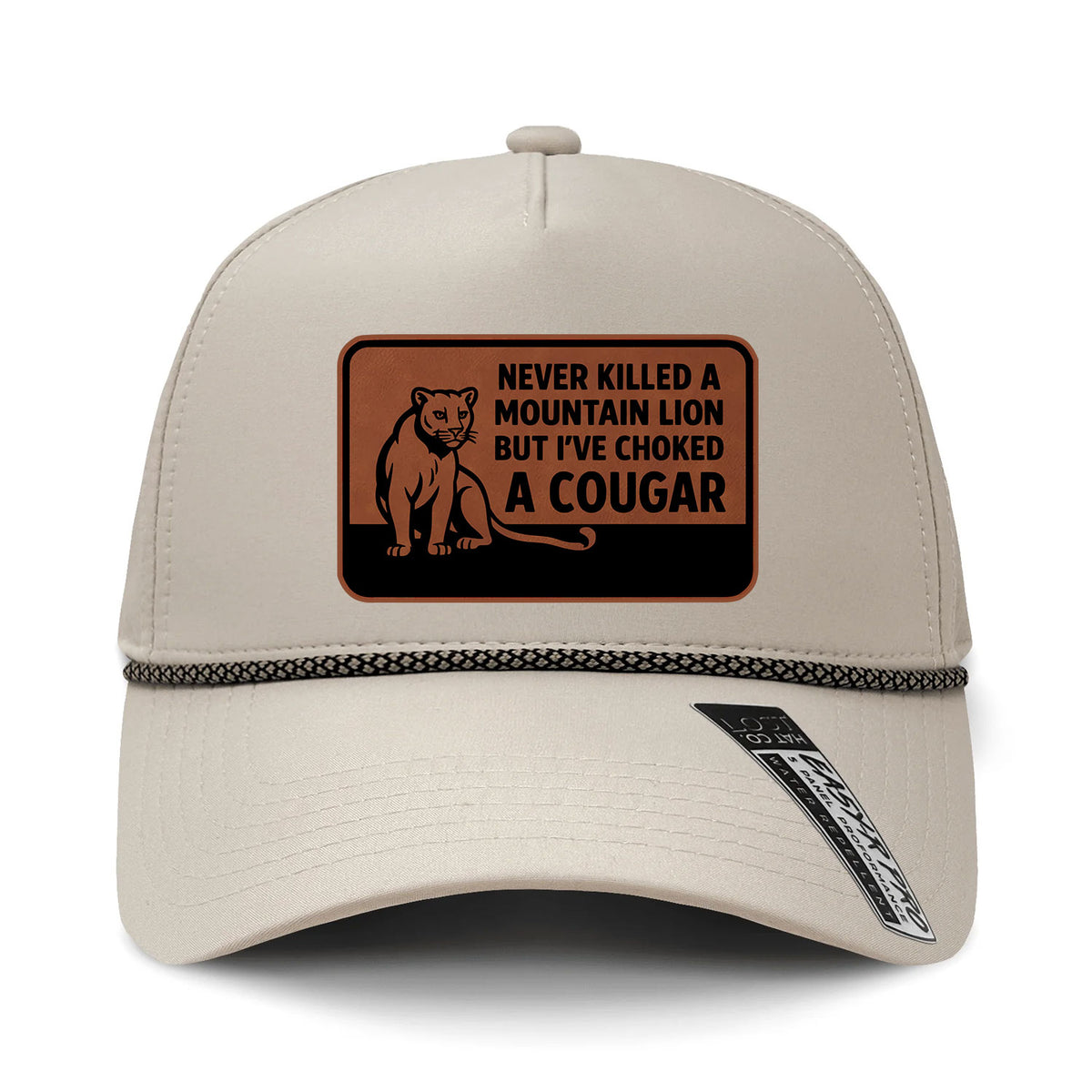 Choked A Cougar Performance Leather Patch Hat