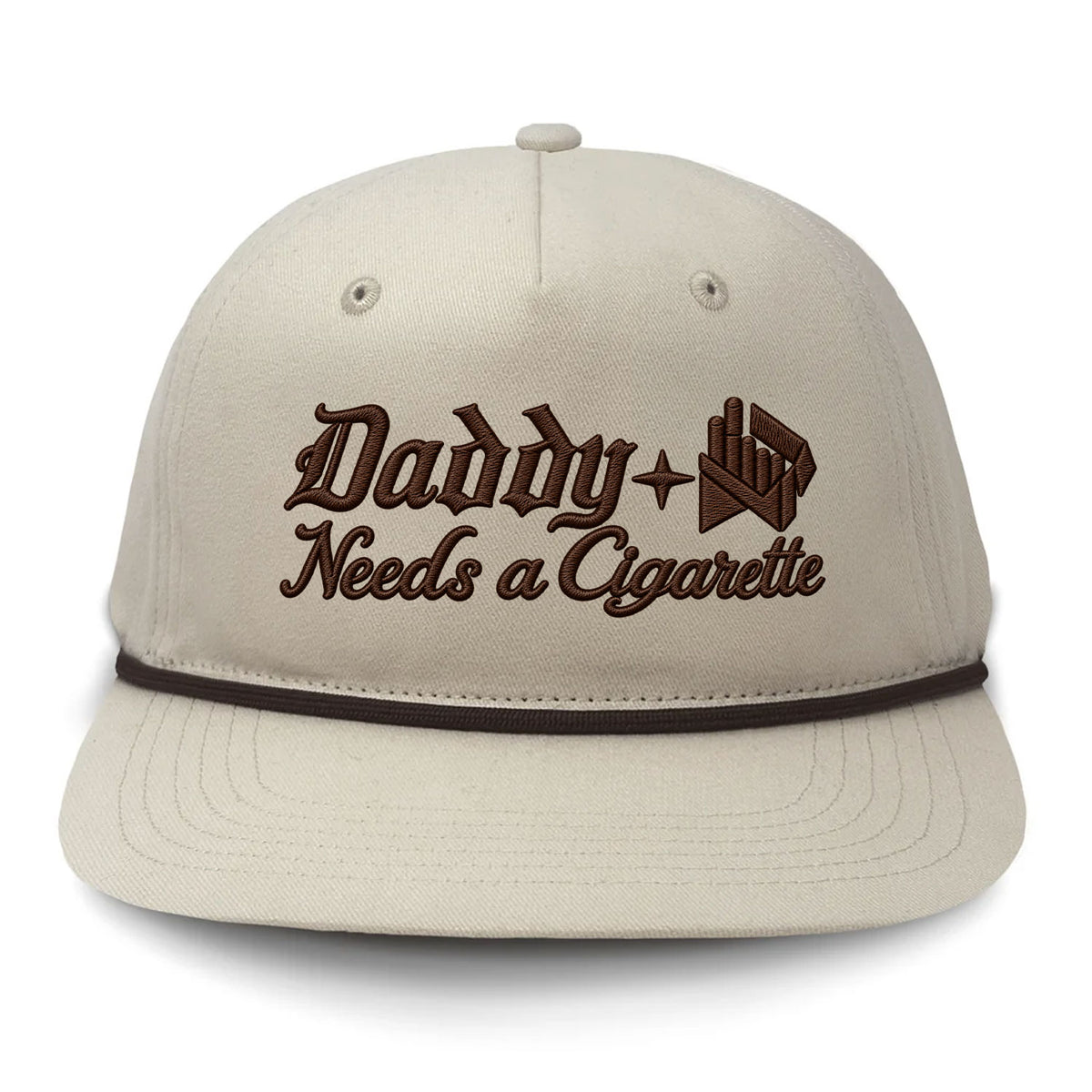 Daddy Needs A Cig Embroidered Flat Bill Hat