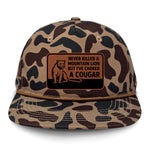 Choked A Cougar Flat Bill Rope Leather Patch Hat