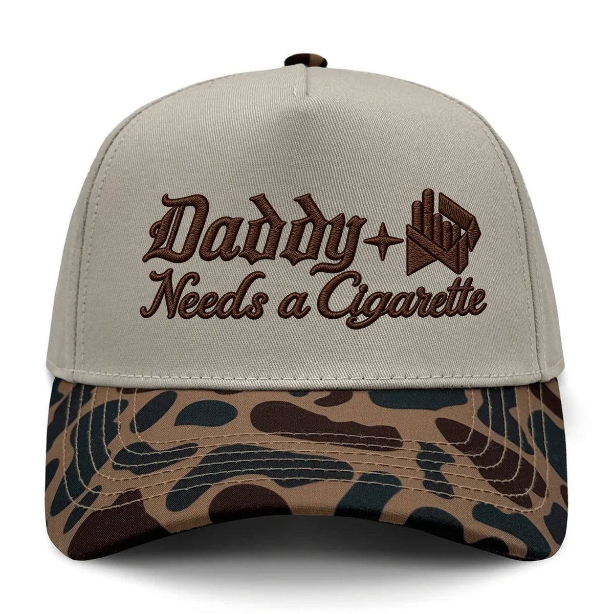 Daddy Needs A Cig Embroidered Camo Hat