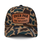 Over Par And Under The Influence Performance Leather Patch Hat