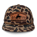 I'm NoCowboy Flat Bill Rope Leather Patch Hat