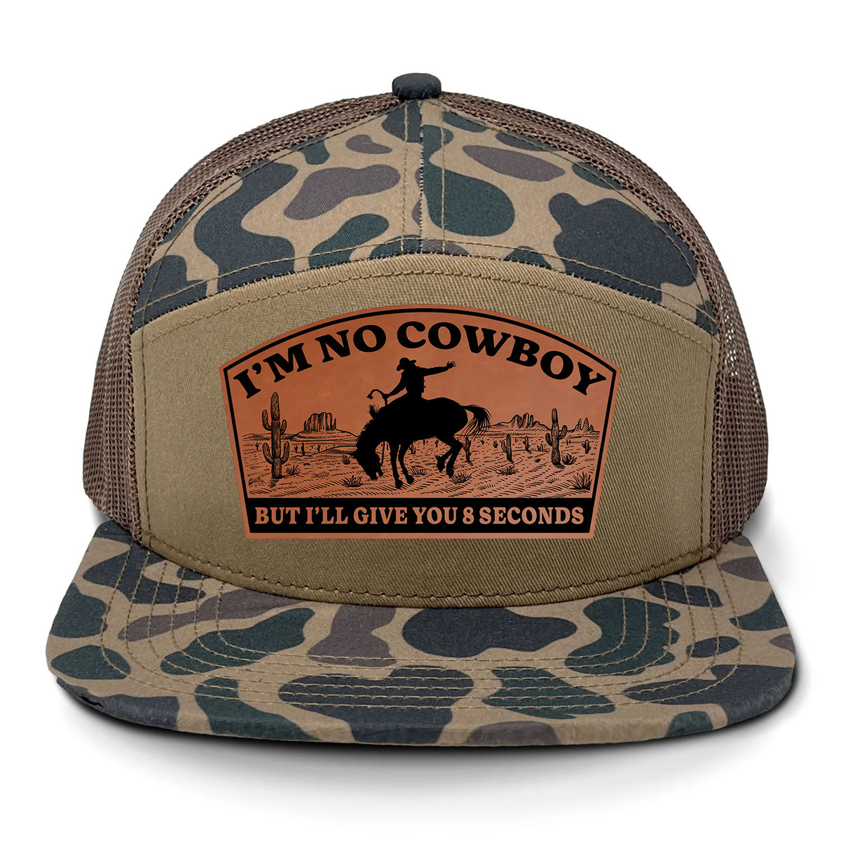 I'm No Cowboy 7 Panel Hat