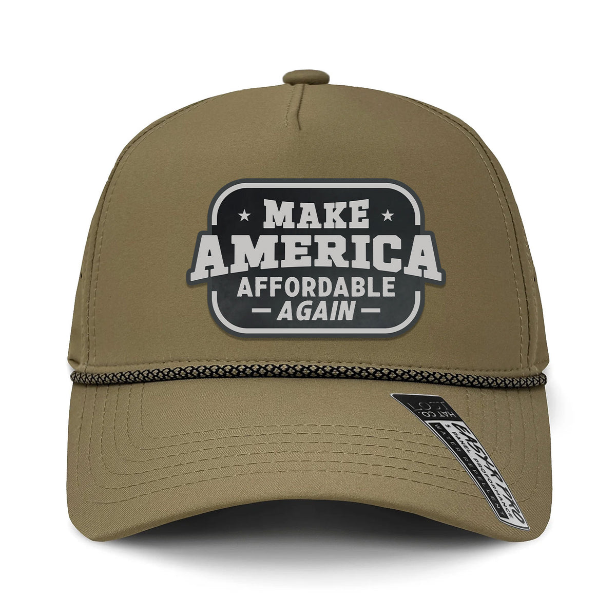Make America Affordable Again Performance Leather Patch Hat - Flat Dark Earth