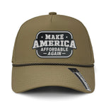 Make America Affordable Again Performance Leather Patch Hat - Flat Dark Earth