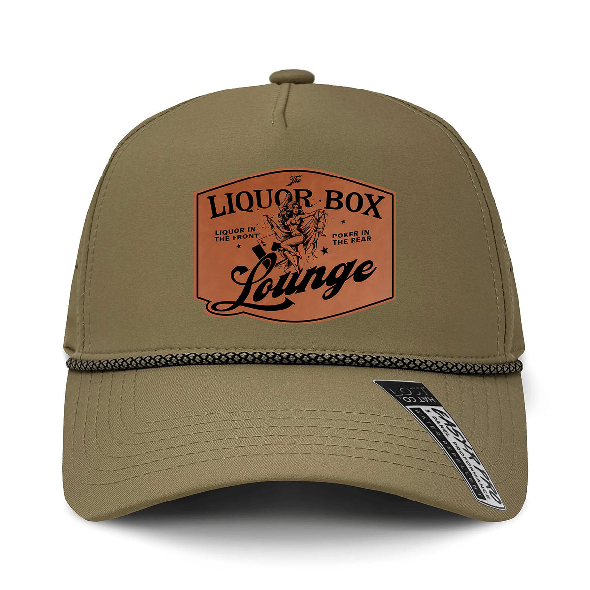 The Liquor Box Lounge Performance Leather Patch Hat