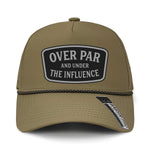 Over Par And Under The Influence Performance Leather Patch Hat