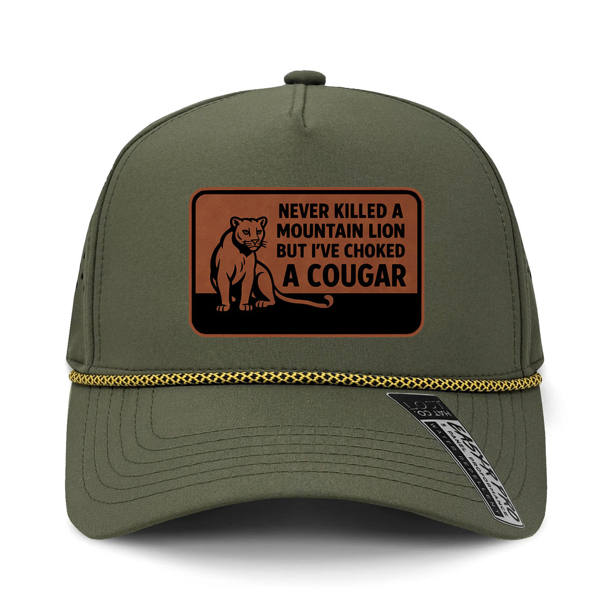Choked A Cougar Performance Leather Patch Hat