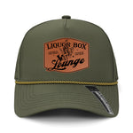 The Liquor Box Lounge Performance Leather Patch Hat