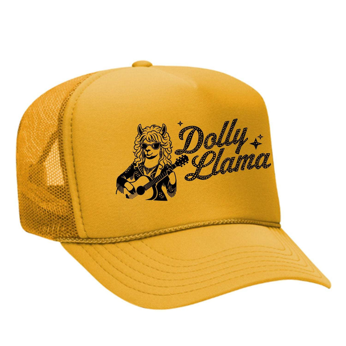 Dolly Llama Foam Trucker Hat - Gold