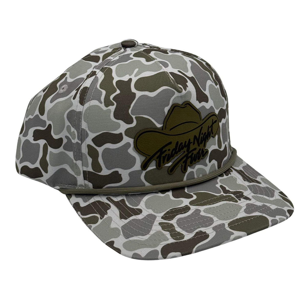 Friday Night Fever Leather Patch Hat - Green / Camo