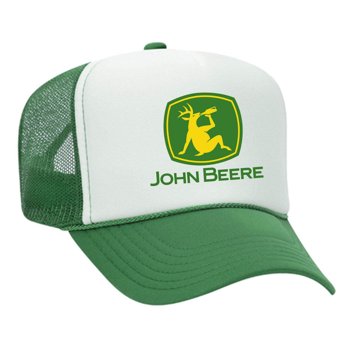 John Beere Foam Trucker Hat - Green / White