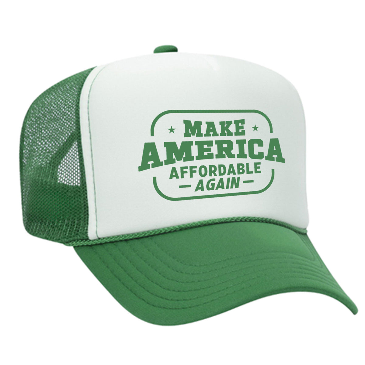 Make America Affordable Again Foam Trucker Hat - Green / White