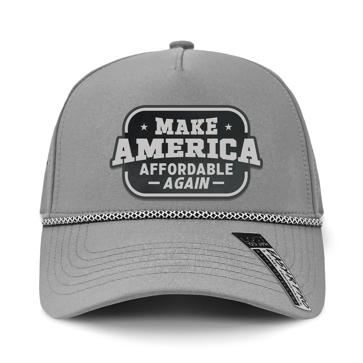 Make America Affordable Again Performance Leather Patch Hat - Grey