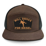 Will Dance For Diesel Waxed 7 Panel Hat