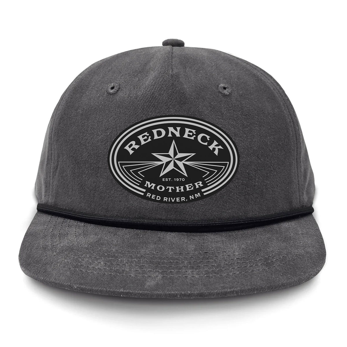 Redneck Mother Flat Bill Rope Leather Patch Hat
