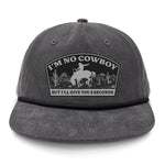 I'm NoCowboy Flat Bill Rope Leather Patch Hat