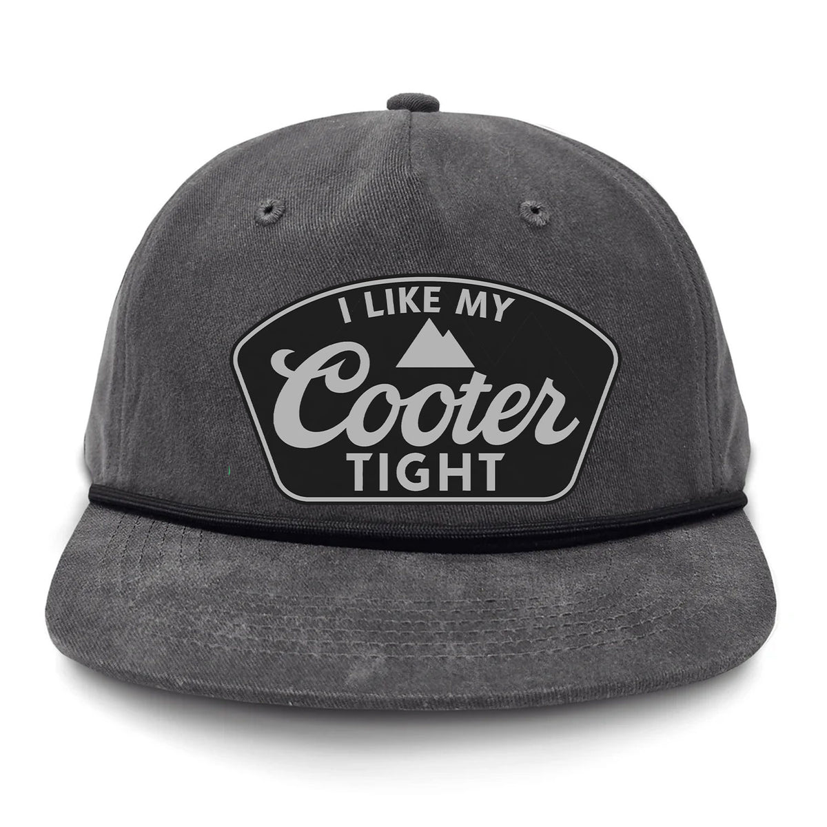 I Like My Cooter Tight Flat Bill Rope Leather Patch Hat